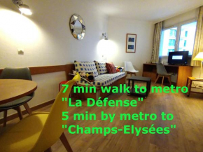 7 min walk Metro ApartHotel, La Defense+Parking